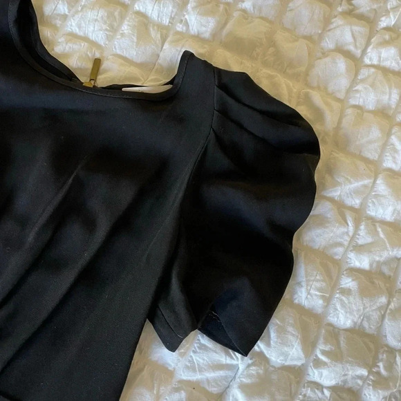 Maje black puff shoulder knit dress - Picture 3 of 9